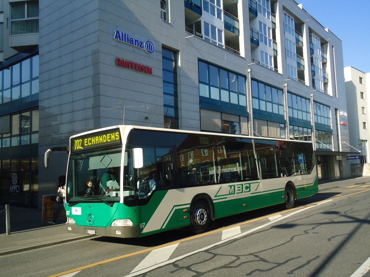 (138'170) - MBC Morges - Nr. 97/VD 219'808 - Mercedes am 9. M�rz 2012 beim Bahnhof Morges