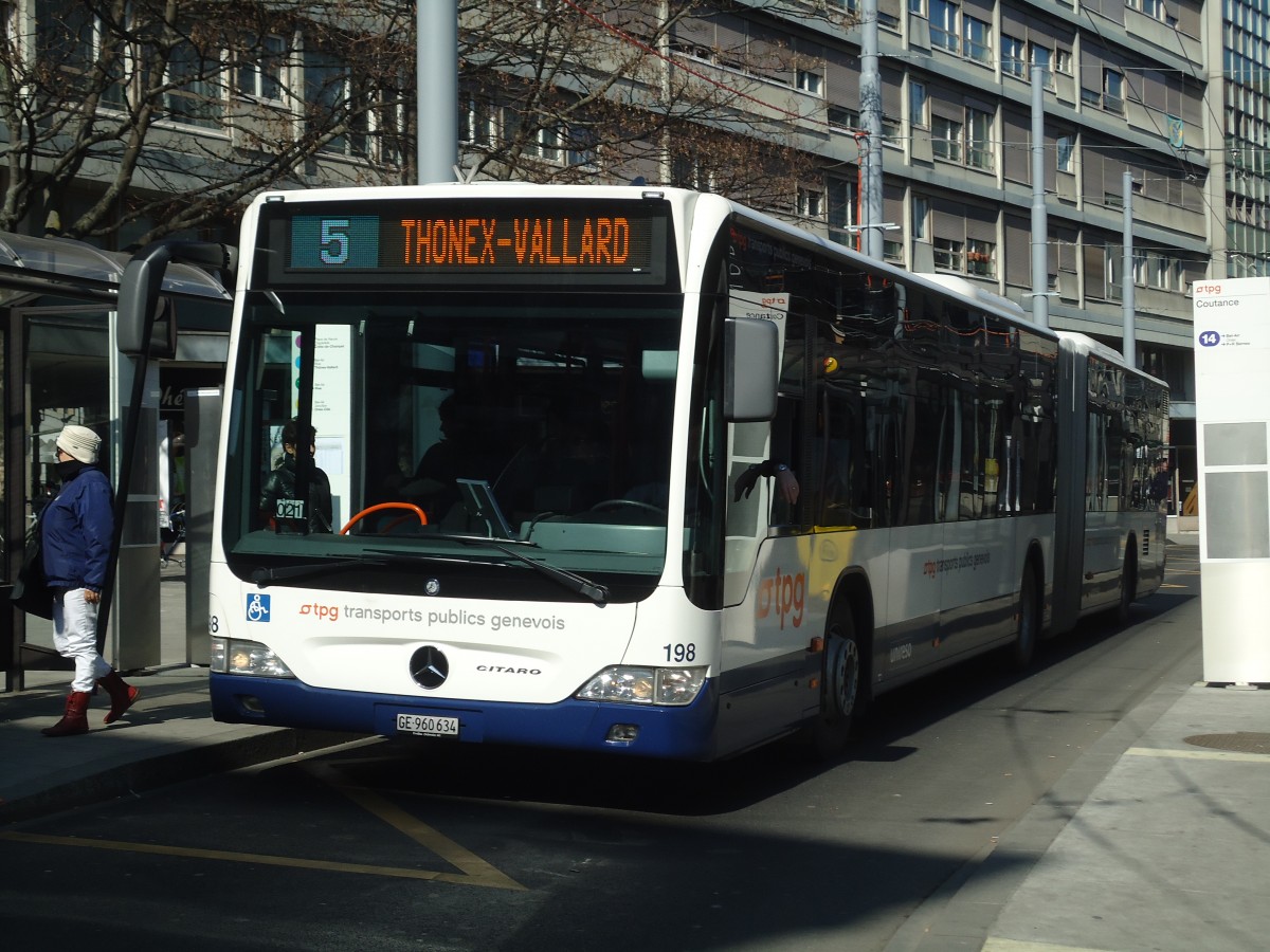 (138'270) - TPG Gen�ve - Nr. 198/GE 960'634 - Mercedes am 9. M�rz 2012 in Gen�ve, Coutance