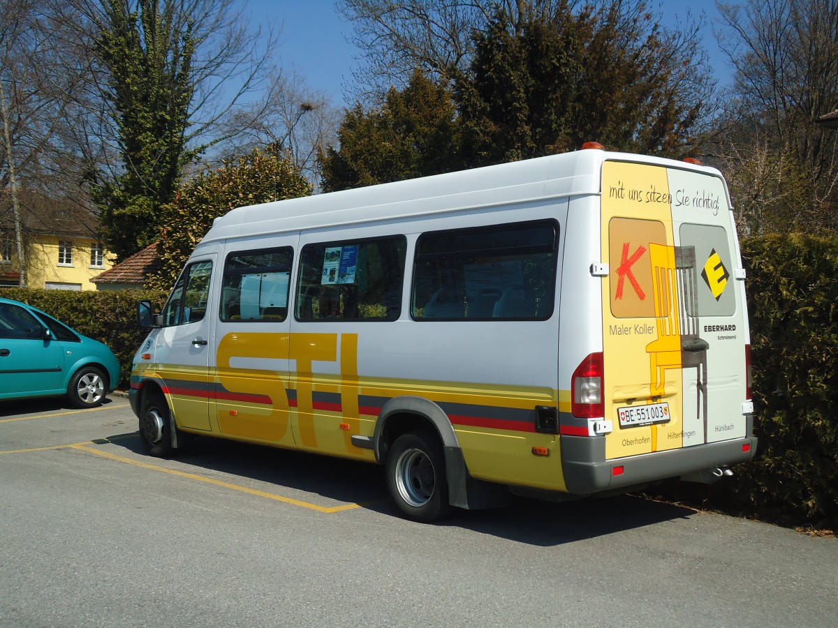(138'403) - STI Thun - Nr. 3/BE 551'003 - Mercedes am 27. M�rz 2012 bei der Schiffl�ndte Thun