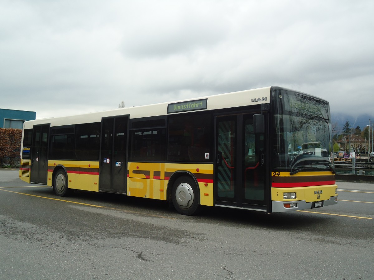 (138'521) - STI Thun - Nr. 94/BE 572'094 - MAN am 13. April 2012 bei der Schiffl�ndte Thun
