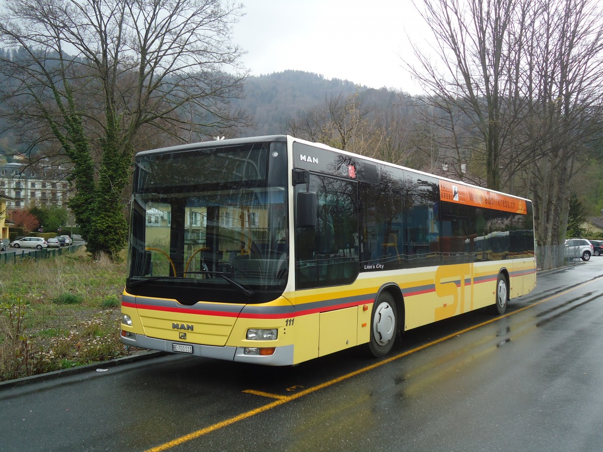 (138'529) - STI Thun - Nr. 111/BE 700'111 - MAN am 15. April 2012 bei der Schiffl�ndte Thun