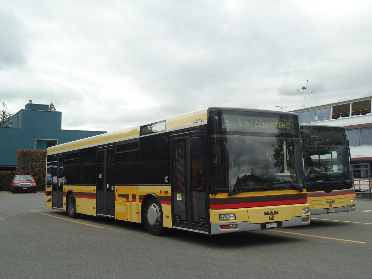 (138'598) - STI Thun - Nr. 77/BE 274'177 - MAN am 2. Mai 2012 bei der Schiffl�ndte Thun