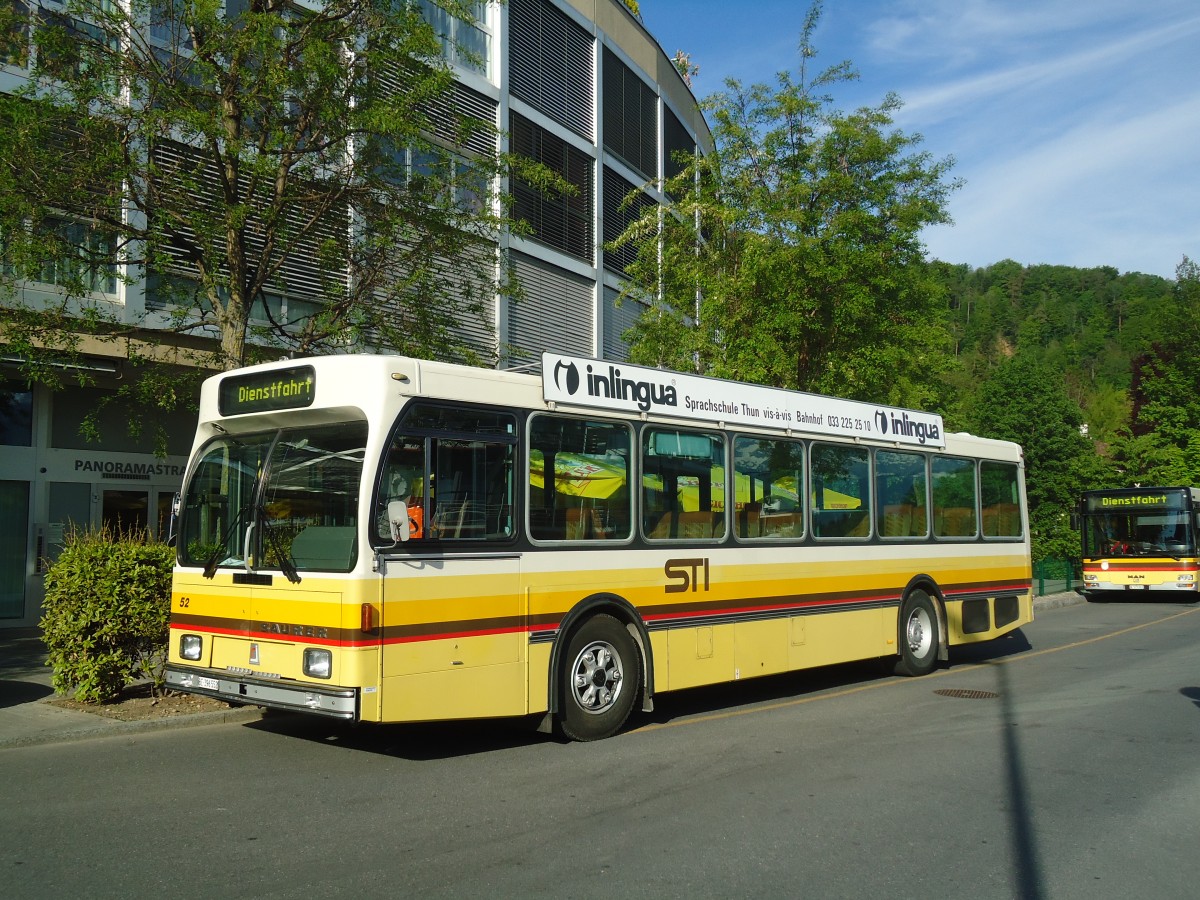 (138'716) - STI Thun - Nr. 52/BE 396'552 - Saurer/R&J am 11. Mai 2012 bei der Schiffl�ndte Thun