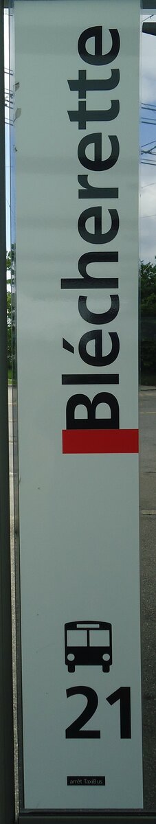 (138'738) - tl-Haltestellenschild - Lausanne, Bl�cherette - am 13. Mai 2012