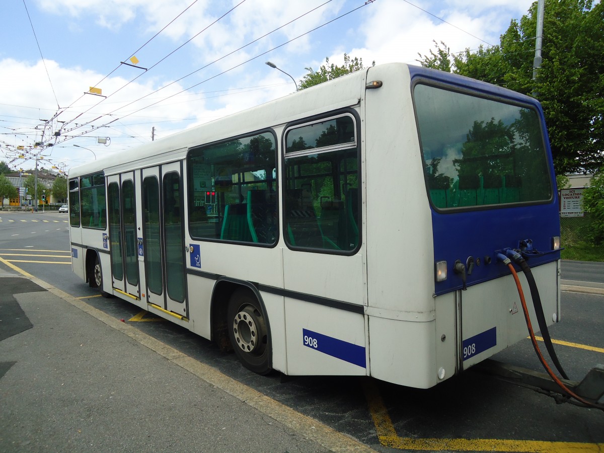 (138'739) - TL Lausanne - Nr. 908 - Lanz+Marti/Hess Personenanh�nger am 13. Mai 2012 in Lausanne, Bl�cherette