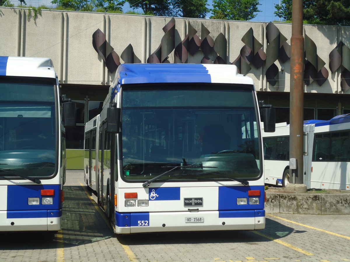 (138'771) - TL Lausanne - Nr. 552/VD 1568 - Van Hool am 13. Mai 2012 in Lausanne, D�p�t Borde