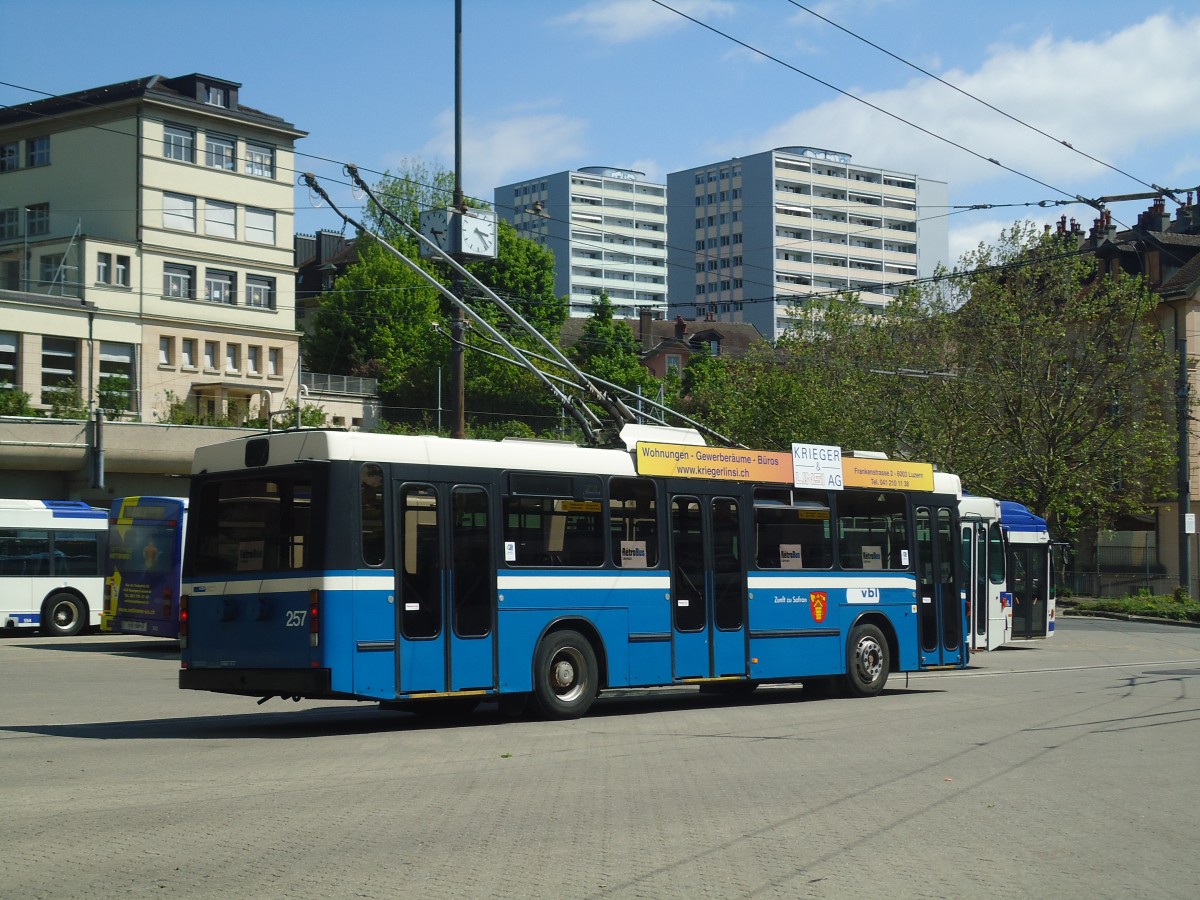 (138'782) - VBL Luzern (R�trobus) - Nr. 257 - NAW/R&J-Hess Trolleybus am 13. Mai 2012 in Lausanne, D�p�t Borde