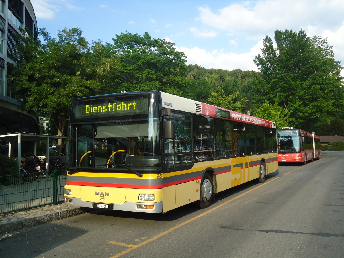 (139'172) - STI Thun - Nr. 98/BE 577'098 - MAN am 29. Mai 2012 bei der Schiffl�ndte Thun
