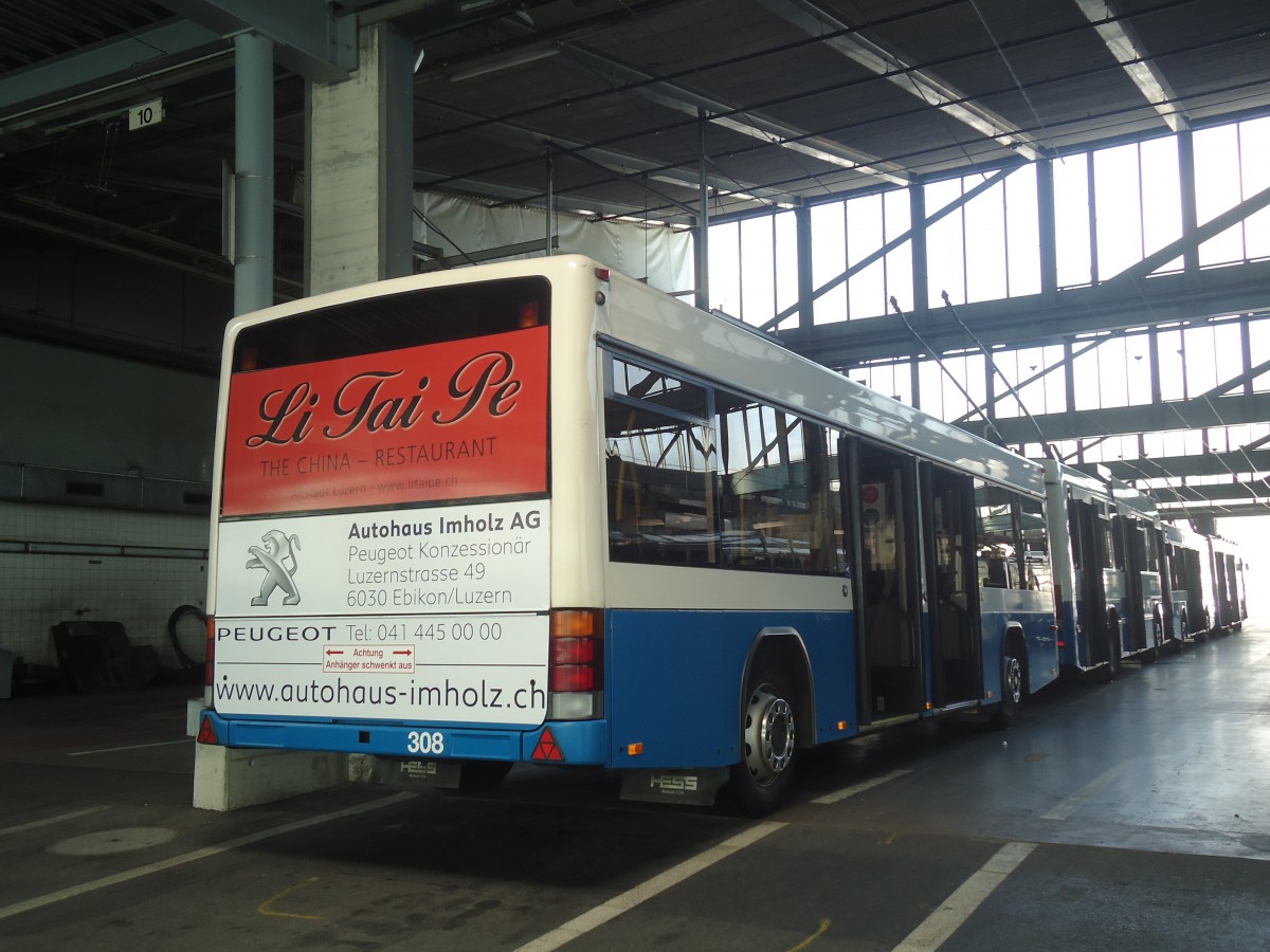 (139'225) - VBL Luzern - Nr. 308 - Lanz+Marti/Hess Personenanh�nger am 2. Juni 2012 in Luzern, Depot
