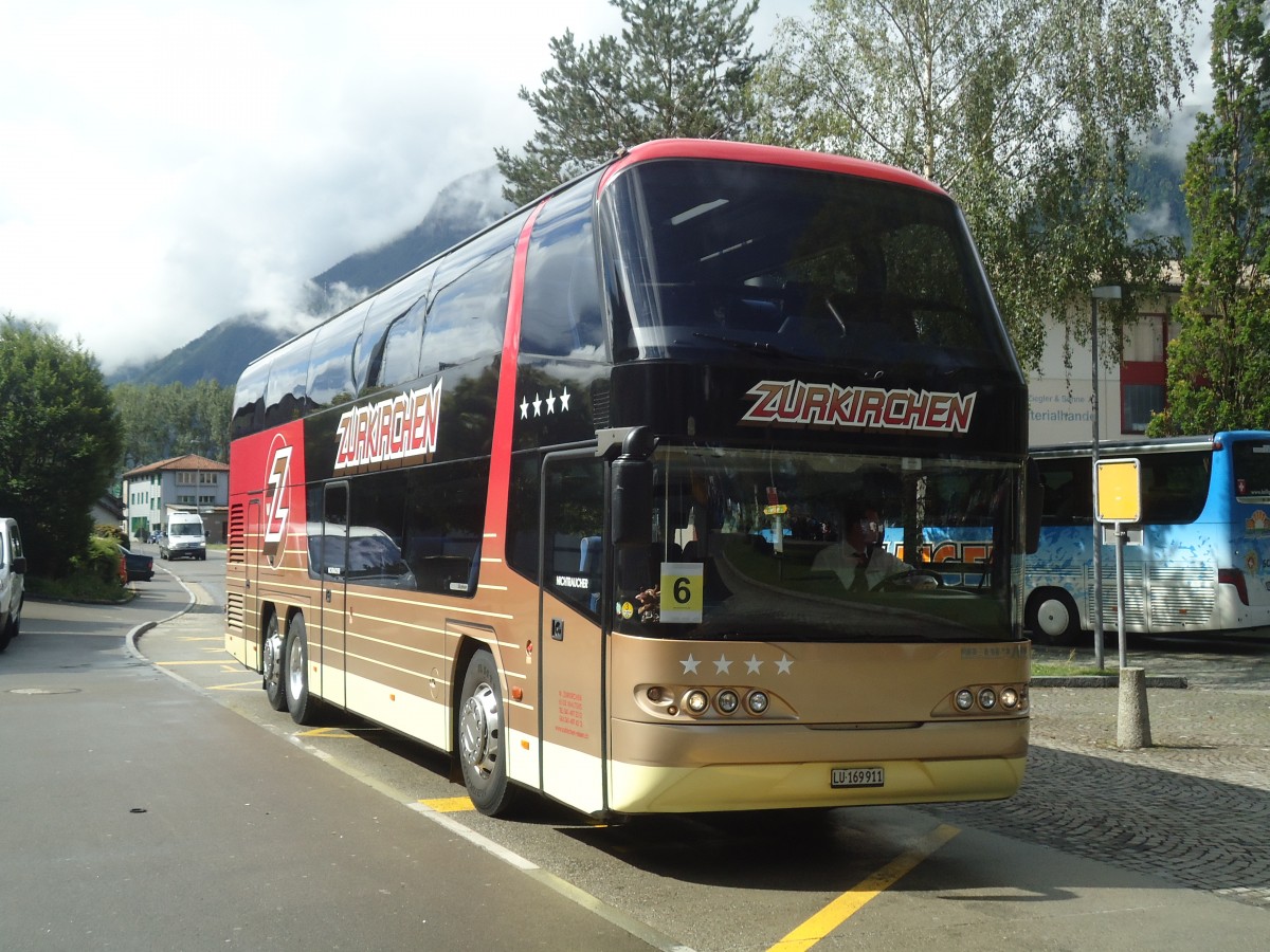 (139'368) - Zurkirchen, Malters - LU 169'911 - Neoplan am 11. Juni 2012 beim Bahnhof Fl�elen