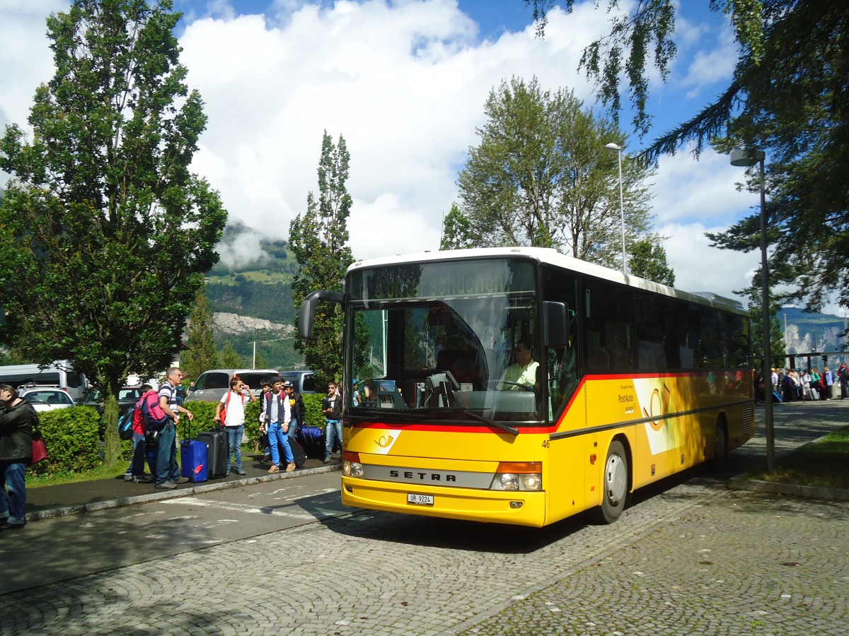 (139'373) - AAGU Altdorf - Nr. 46/UR 9224 - Setra am 11. Juni 2012 beim Bahnhof Fl�elen