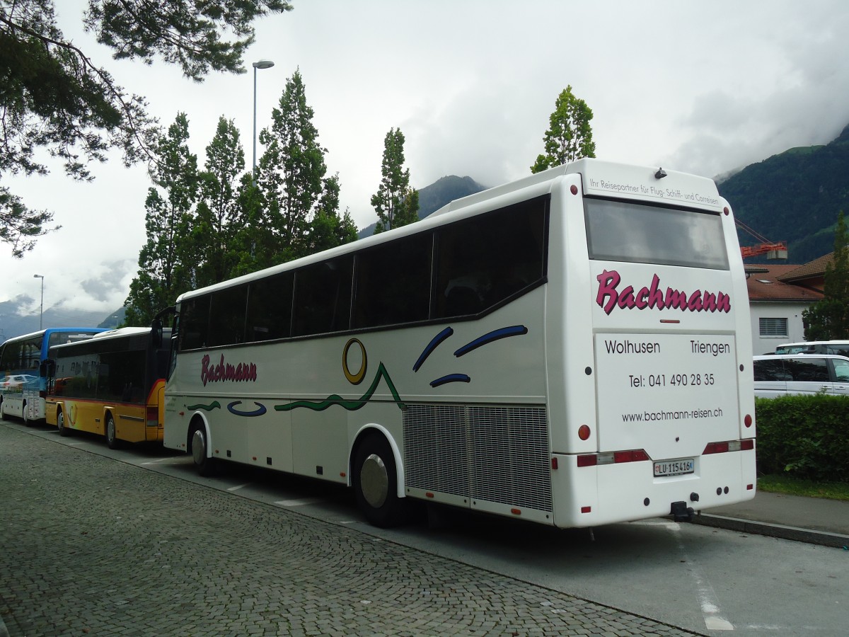 (139'444) - Bachmann, Wolhusen - LU 115'416 - Bova am 11. Juni 2012 beim Bahnhof Fl�elen