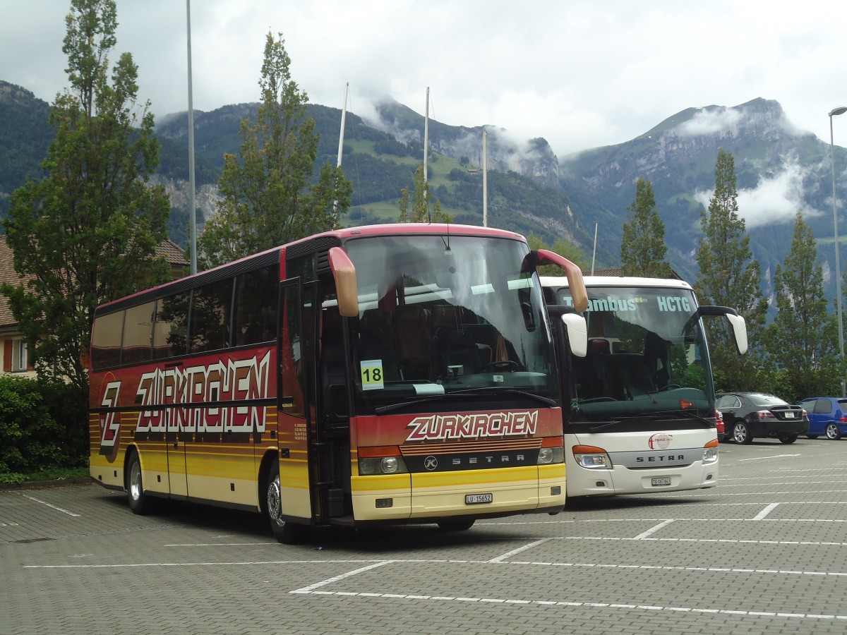 (139'449) - Zurkirchen, Malters - LU 15'652 - Setra am 11. Juni 2012 beim Bahnhof Fl�elen