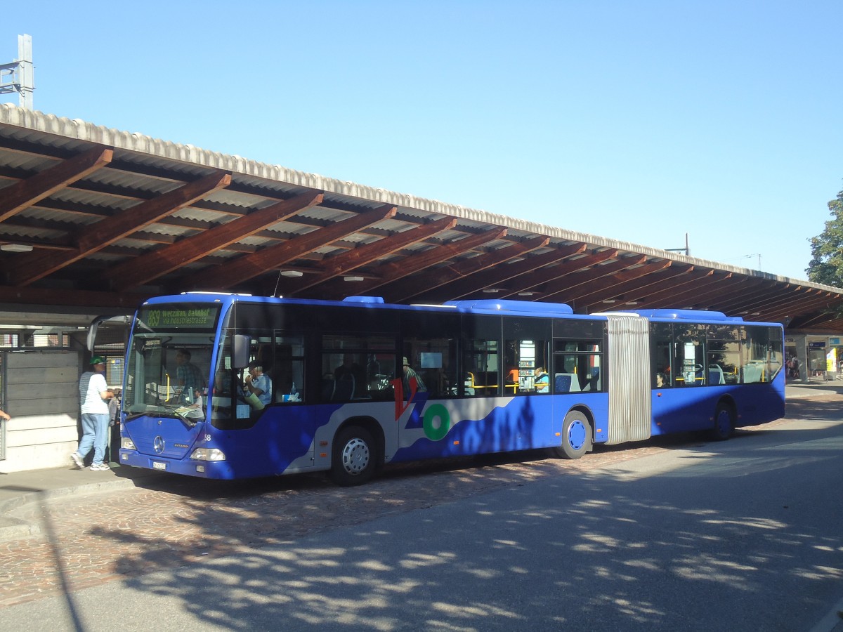 (139'480) - VZO Gr�ningen - Nr. 58/ZH 416'358 - Mercedes am 16. Juni 2012 beim Bahnhof Hinwil