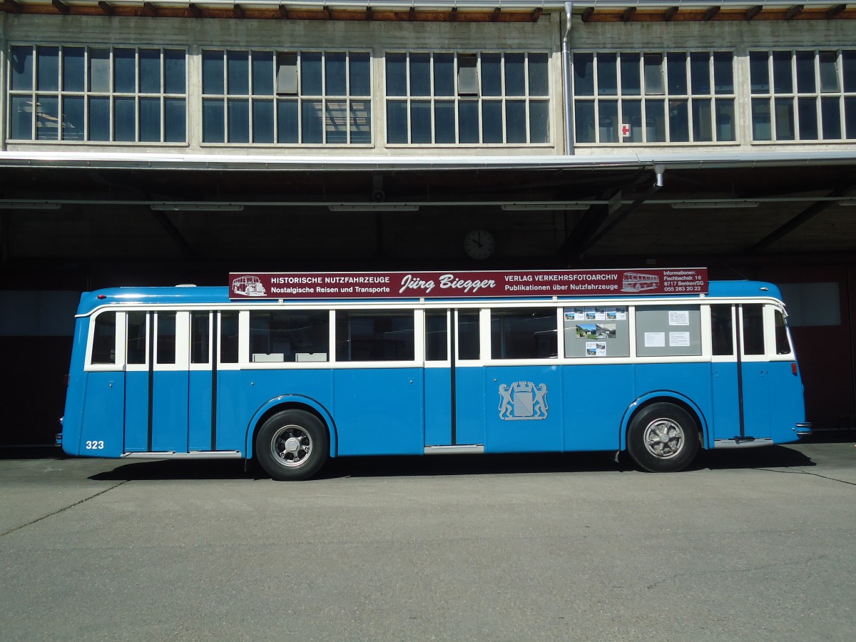 (139'620) - Biegger, Uster - Nr. 3/GL 20'323 - FBW/T�scher (ex DFB Andermatt; ex VBZ Z�rich Nr. 323) am 16. Juni 2012 in Hinwil, AMP