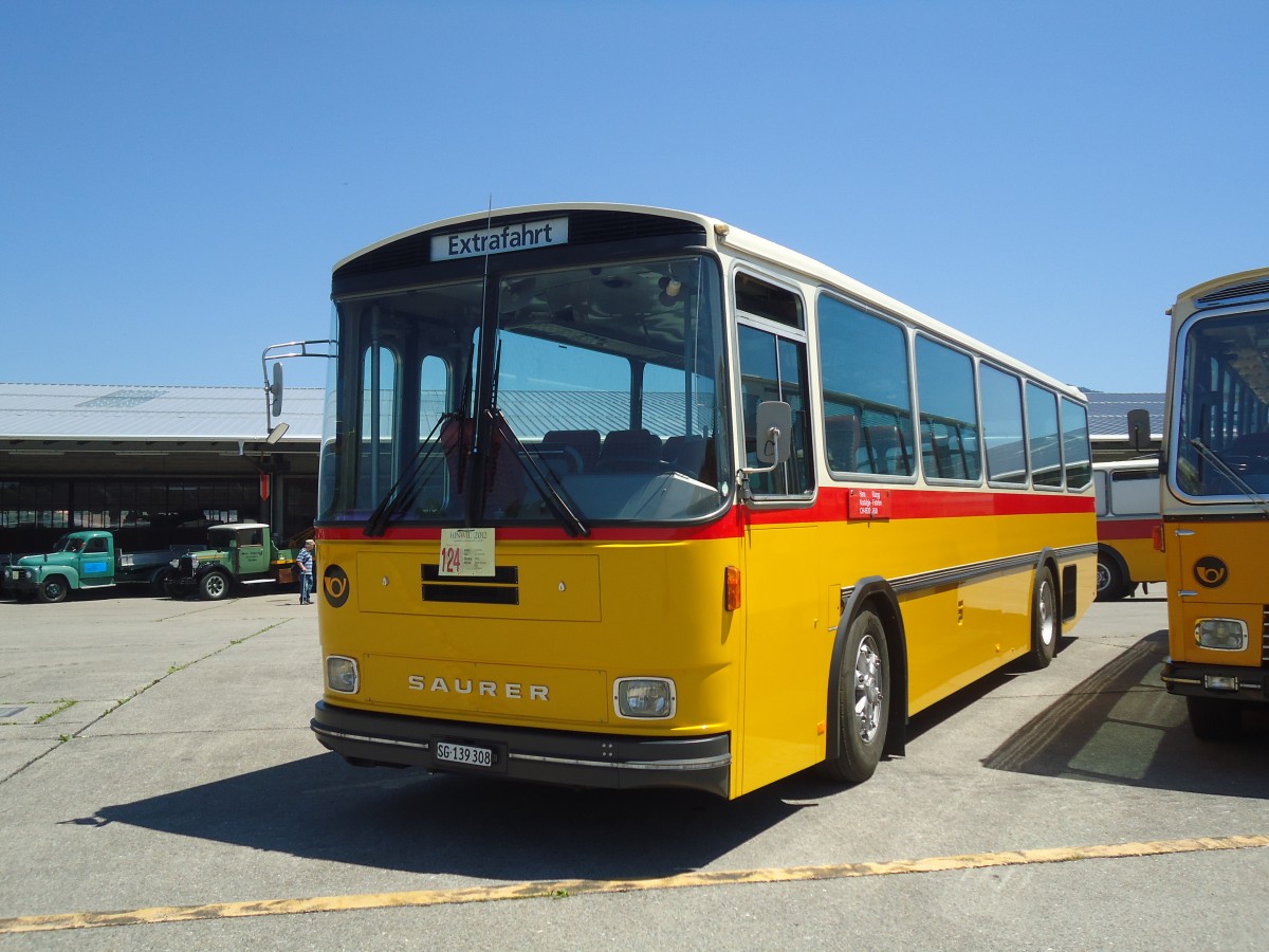 (139'788) - R�egg, R�ti - SG 139'308 - Saurer/T�scher (ex Gurtner, Worb; ex P 24'276) am 16. Juni 2012 in Hinwil, AMP