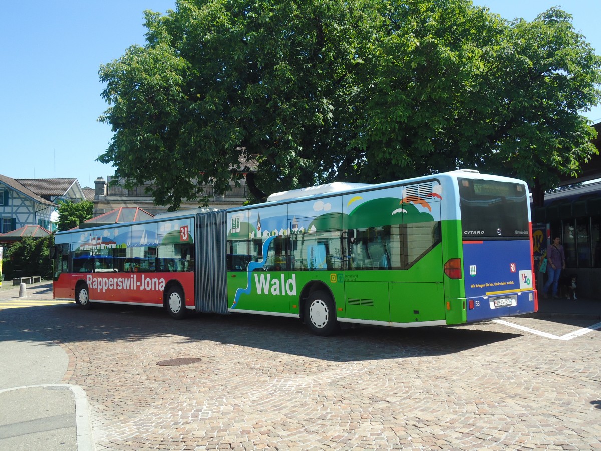 (139'809) - VZO Gr�ningen - Nr. 53/ZH 634'253 - Mercedes am 16. Juni 2012 beim Bahnhof Wetzikon