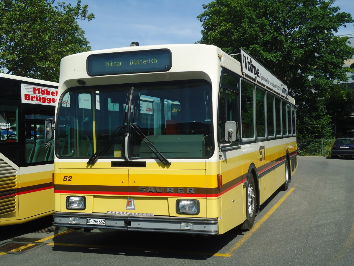 (139'996) - STI Thun - Nr. 52/BE 396'552 - Saurer/R&J am 24. Juni 2012 bei der Schiffl�ndte Thun
