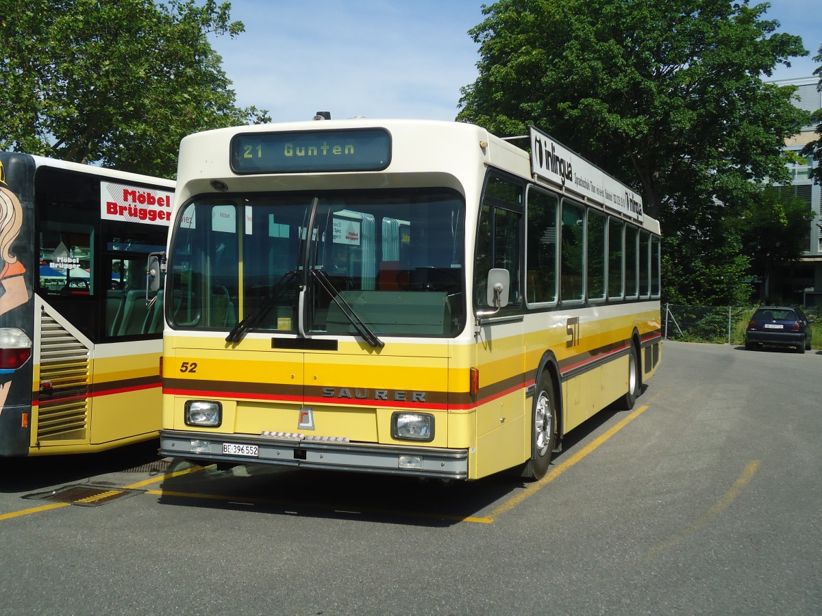 (139'998) - STI Thun - Nr. 52/BE 396'552 - Saurer/R&J am 24. Juni 2012 bei der Schiffl�ndte Thun