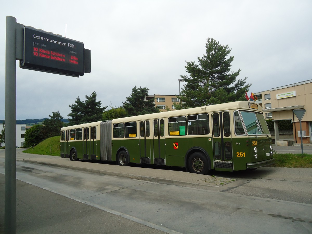 (140'152) - SVB Bern (TVB) - Nr. 251/BE 113'251 - FBW/SWS-R&J am 24. Juni 2012 in Ostermundigen, R�ti