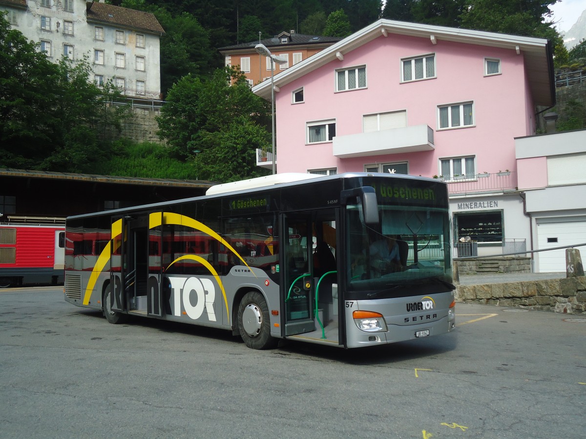 (140'236) - AAGU Altdorf - Nr. 57/UR 9347 - Setra am 1. Juli 2012 beim Bahnhof G�schenen