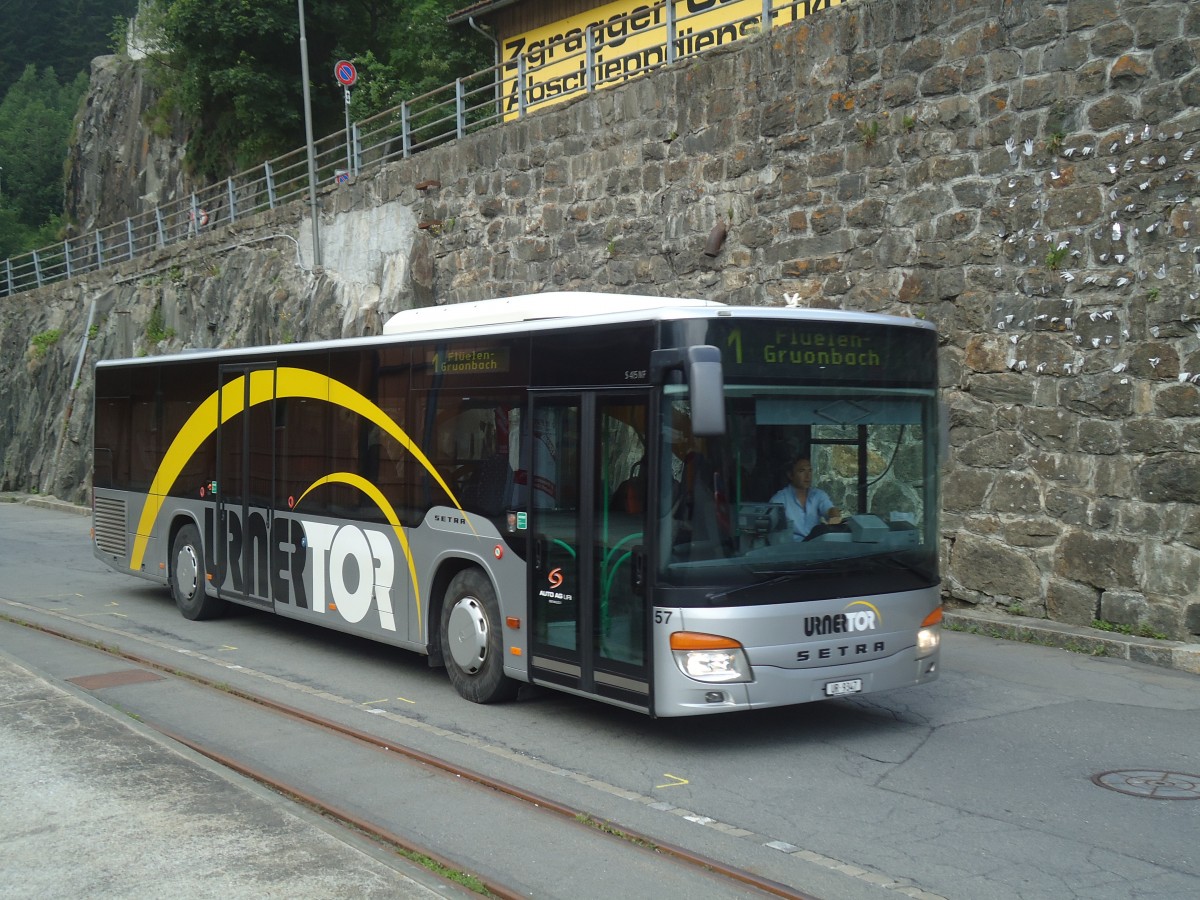 (140'238) - AAGU Altdorf - Nr. 57/UR 9347 - Setra am 1. Juli 2012 beim Bahnhof G�schenen