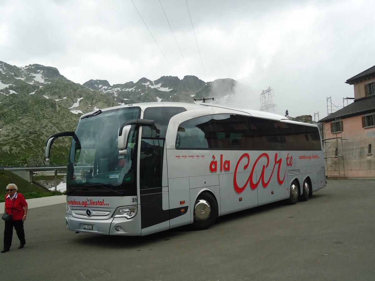 (140'361) - AAGL Liestal - Nr. 31/BL 6556 - Mercedes am 1. Juli 2012 in Gotthard, Passh�he