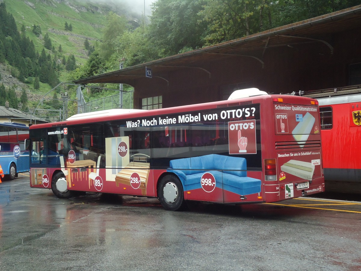 (140'401) - AAGU Altdorf - Nr. 54/UR 9298 - Setra (ex Vorf�hrfahrzeug EvoBus) am 1. Juli 2012 beim Bahnhof G�schenen