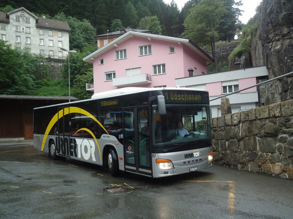 (140'405) - AAGU Altdorf - Nr. 57/UR 9347 - Setra am 1. Juli 2012 beim Bahnhof G�schenen 
