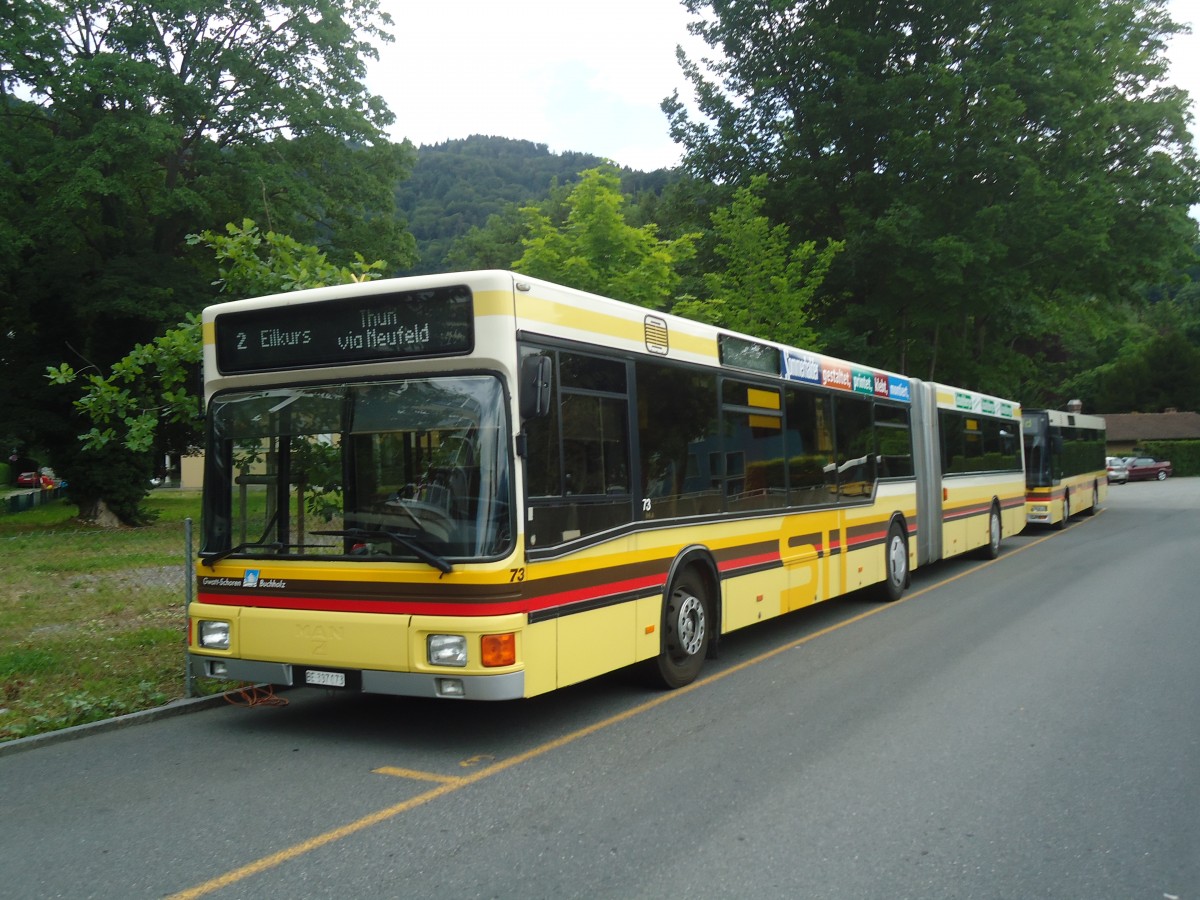 (140'439) - STI Thun - Nr. 73/BE 387'073 - MAN am 10. Juli 2012 bei der Schiffl�ndte Thun