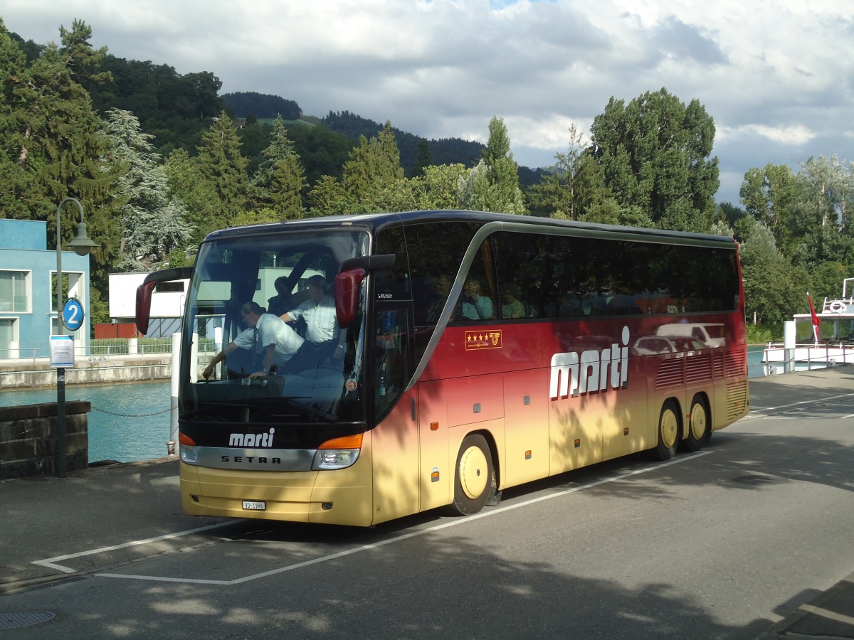 (140'481) - Marti, Kallnach - VD 1198 - Setra am 11. Juli 2012 bei der Schiffl�ndte Thun