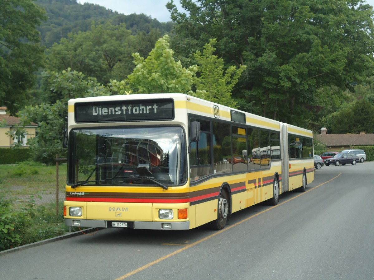 (141'001) - STI Thun - Nr. 70/BE 389'670 - MAN am 3. August 2012 bei der Schiffl�ndte Thun