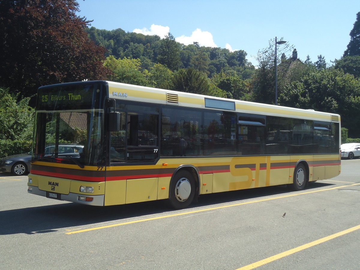 (141'053) - STI Thun - Nr. 77/BE 274'177 - MAN am 8. August 2012 bei der Schiffl�ndte Thun
