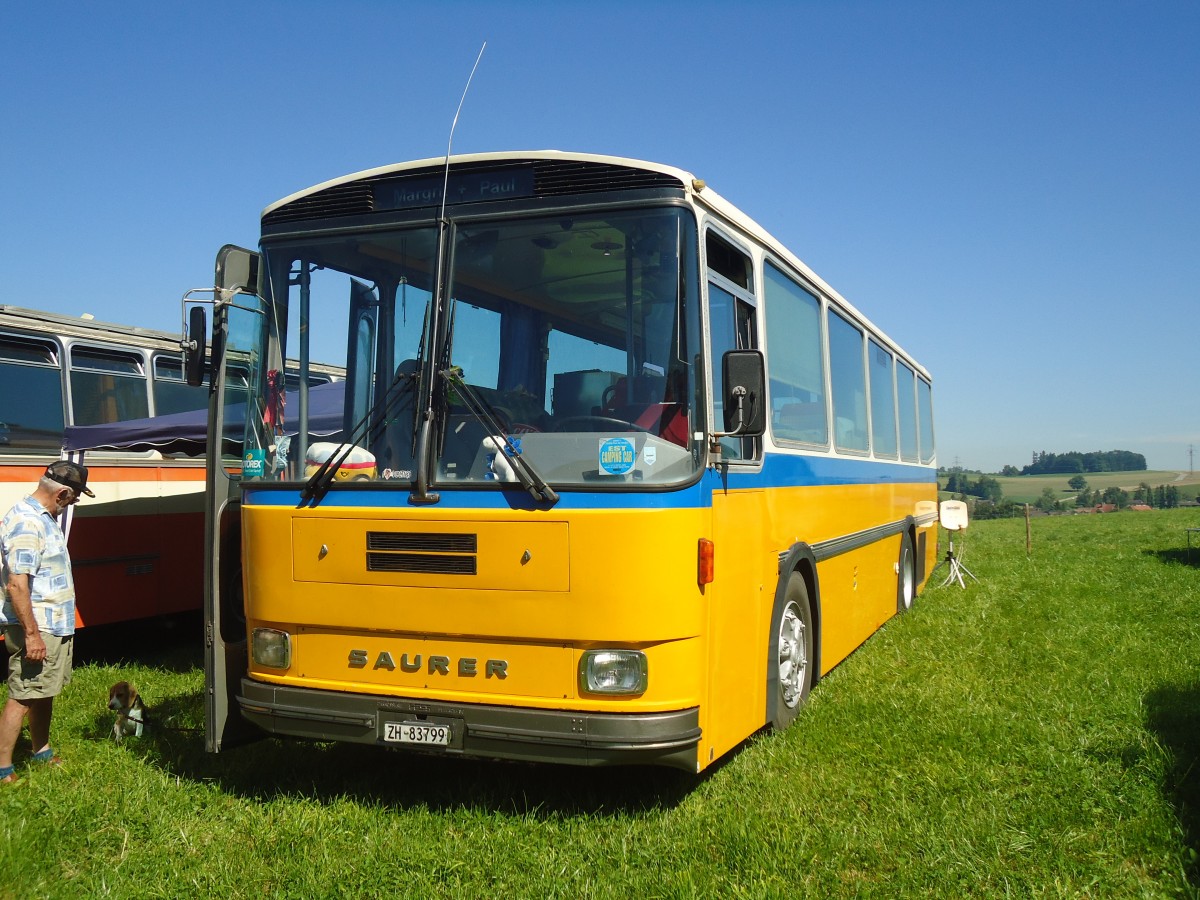 (141'164) - Metz, Watt - ZH 83'799 - Saurer/T�scher (ex P 24'267) am 18. August 2012 in Affeltrangen, Kreuzegg