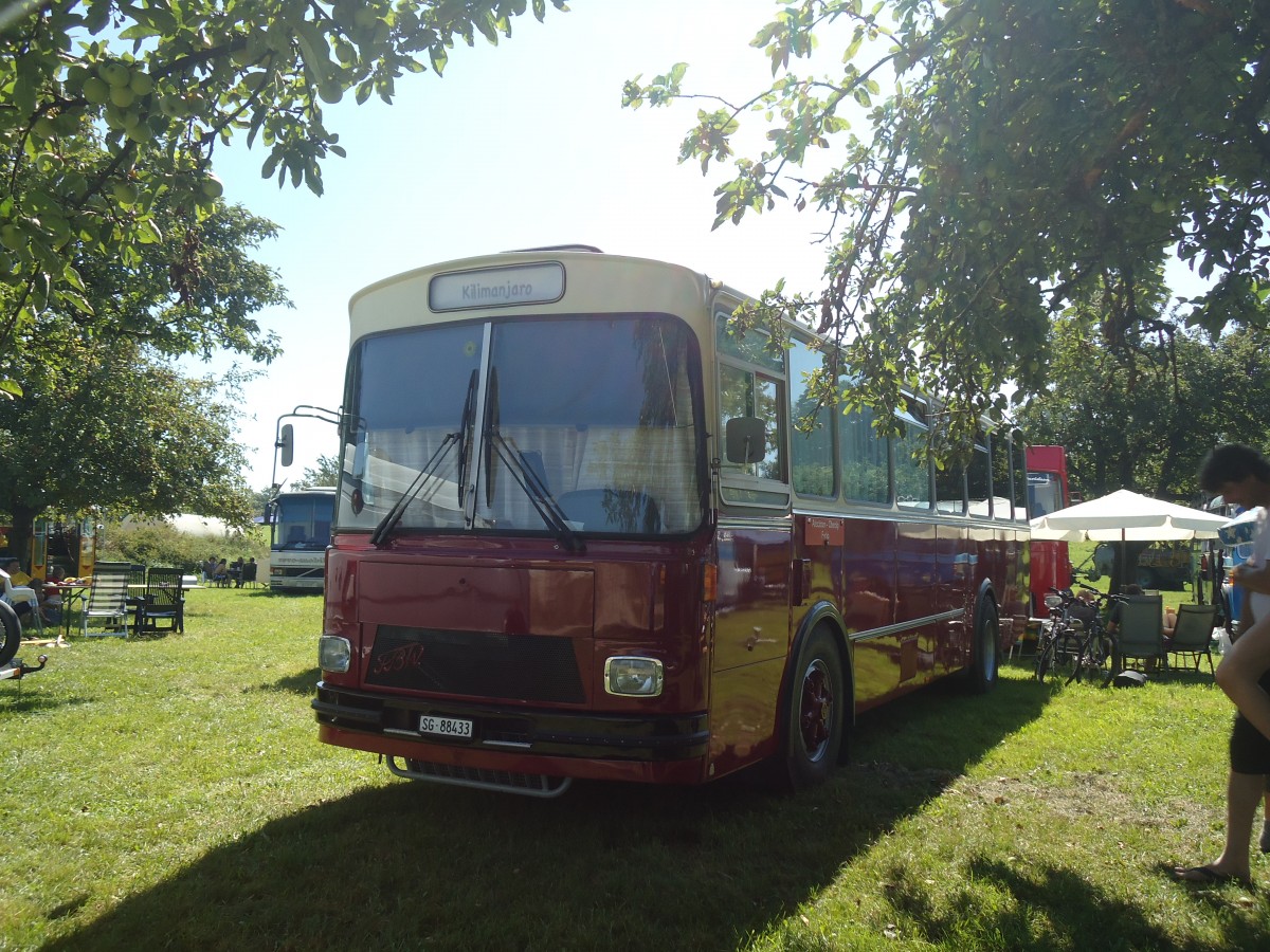 (141'191) - Liebi, Montlingen - SG 88'433 - FBW/T�scher (ex Wespe, Alstst�tten; ex P 24'804) am 18. August 2012 in Affeltrangen, Kreuzegg