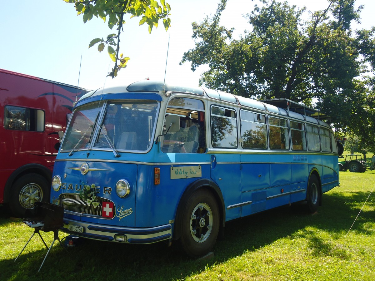(141'194) - Bolliger, Stetten - SH 30'730 - Saurer/R&J (ex Sol�r+Fontana, Ilanz Nr. 8) am 18. August 2012 in Affeltrangen, Kreuzegg
