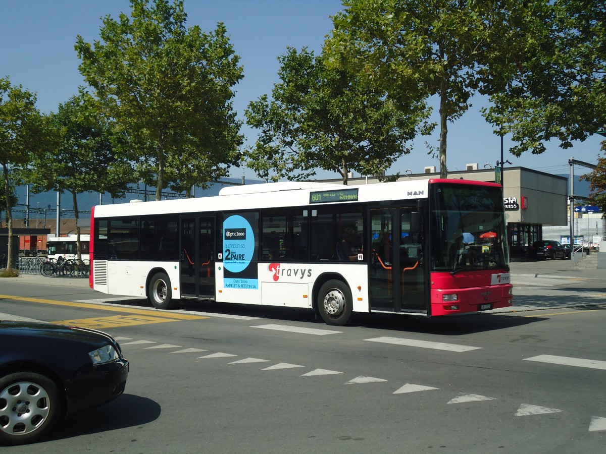 (141'366) - TRAVYS Yverdon - VD 3712 - MAN am 19. August 2012 beim Bahnhof Yverdon
