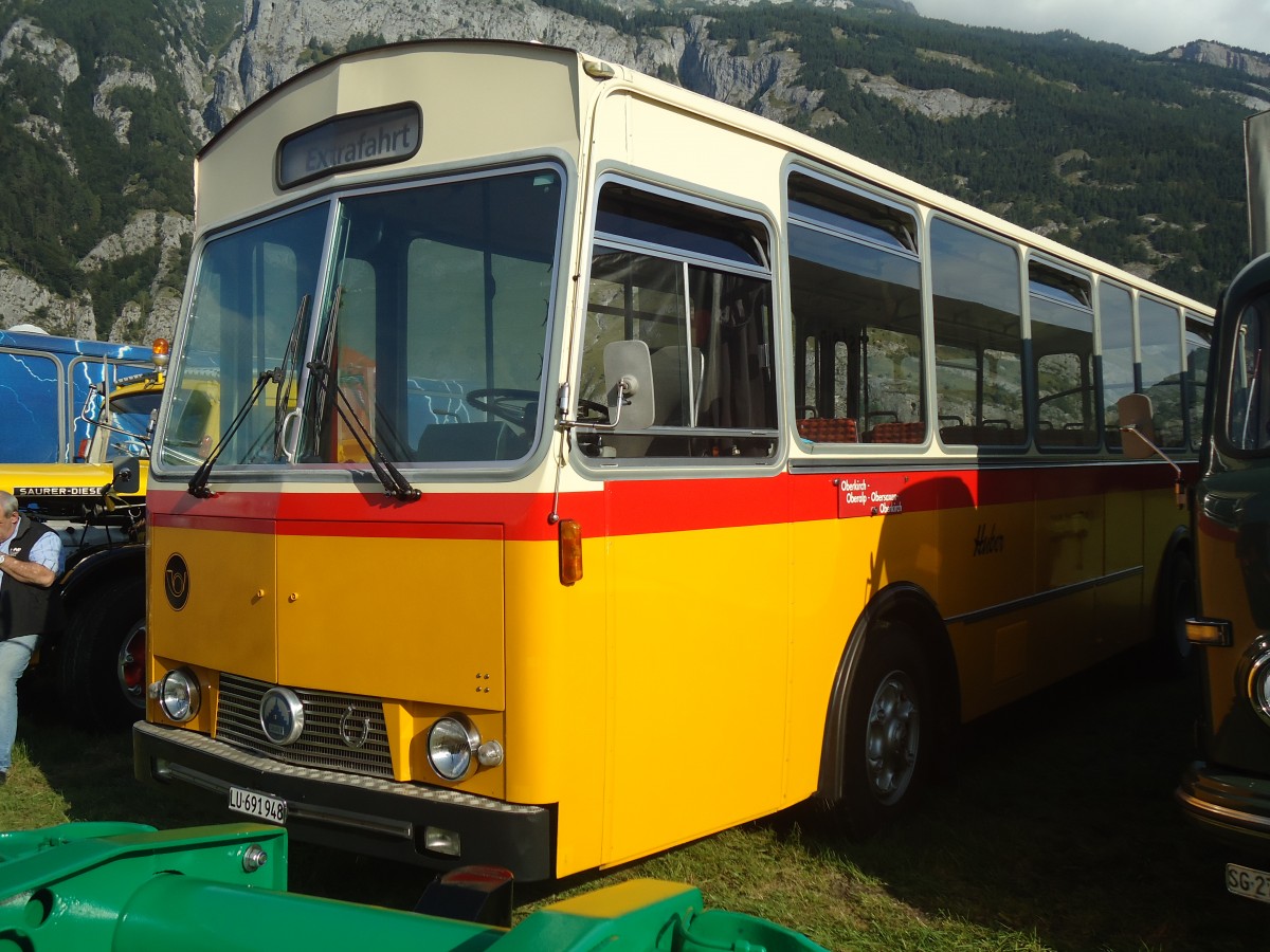 (141'609) - Huber, Oberkirch - LU 691'948 - Saurer/Rizzi (ex Th�ni, Flims; ex P 24'641) am 15. September 2012 in Chur, Waffenplatz (Teilaufnahme)