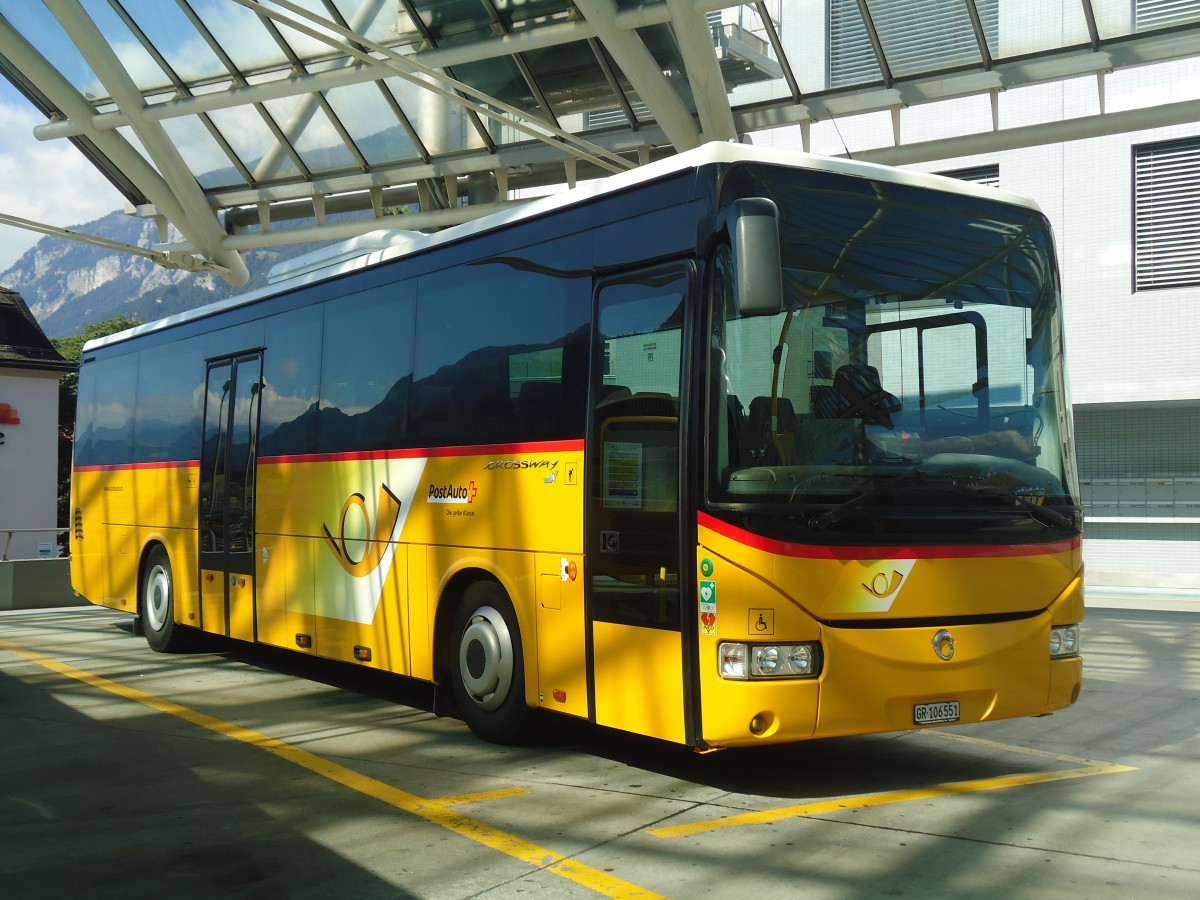(141'776) - PostAuto Graub�nden - GR 106'551 - Irisbus am 15. September 2012 in Chur, Postautostation
