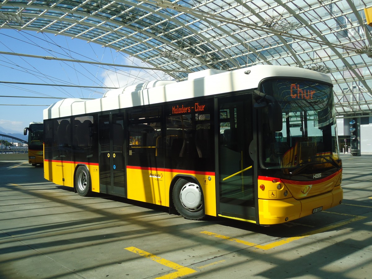(141'778) - PostAuto Graub�nden - GR 86'897 - Scania/Hess am 15. September 2012 in Chur, Postautostation
