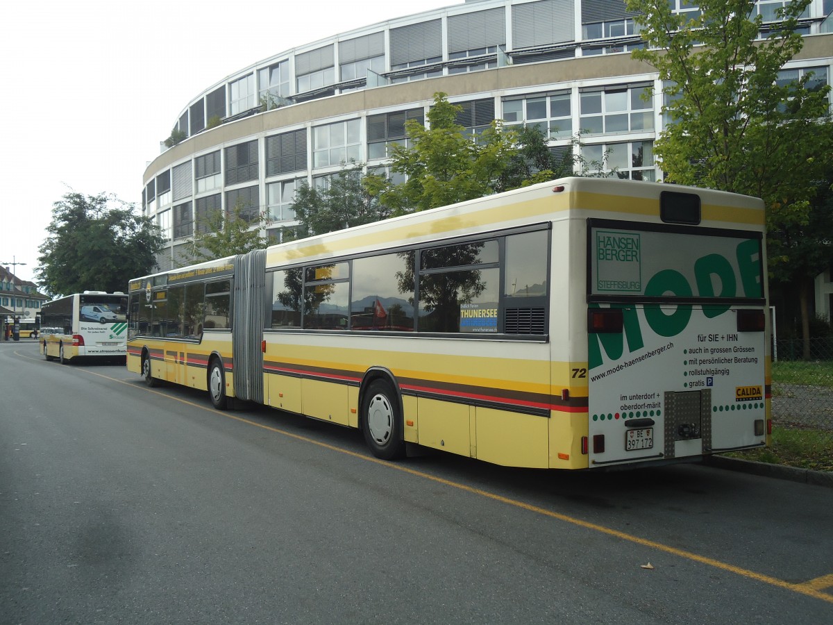 (141'866) - STI Thun - Nr. 72/BE 397'172 - MAN am 26. September 2012 bei der Schiffl�ndte Thun