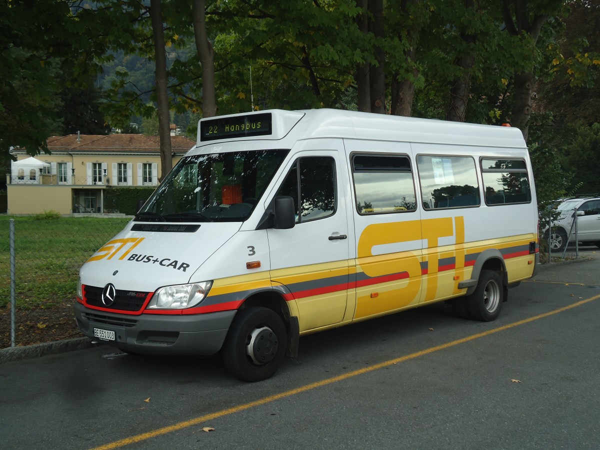 (141'867) - STI Thun - Nr. 3/BE 551'003 - Mercedes am 26. September 2012 bei der Schiffl�ndte Thun