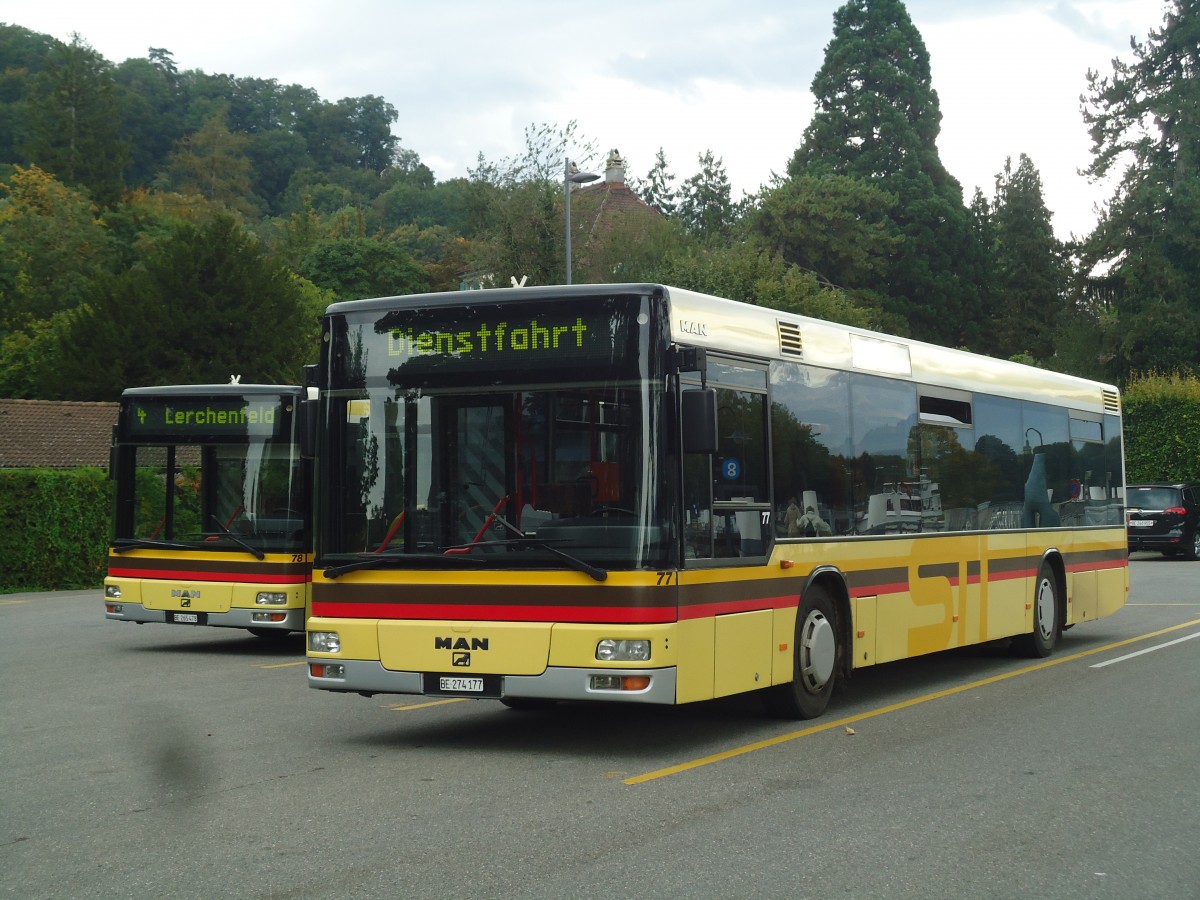 (141'868) - STI Thun - Nr. 77/BE 274'177 - MAN am 26. September 2012 bei der Schiffl�ndte Thun
