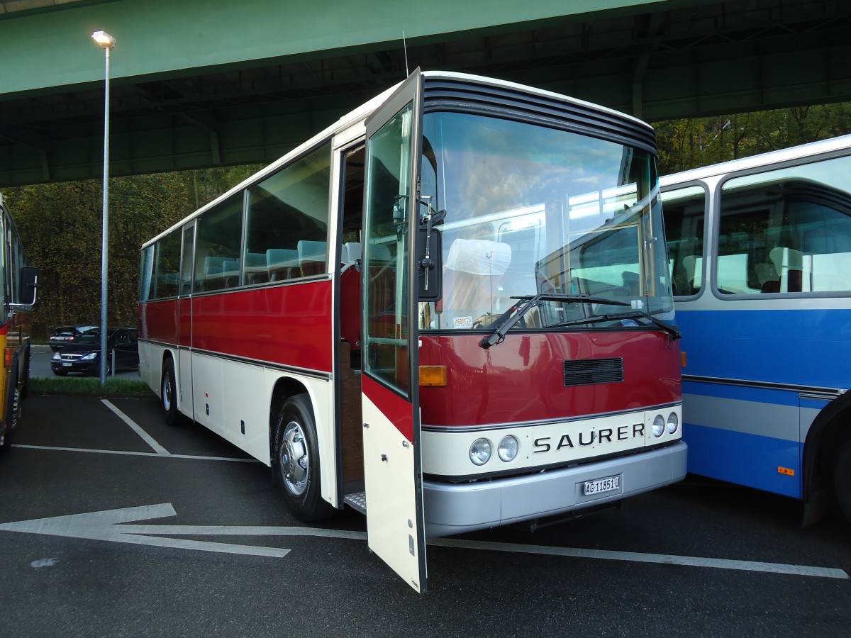 (141'968) - Dreier, Suhr - AG 11'851 U - Saurer/R&J (ex Gerber, Matzendorf; ex Schnider, Sch�pfheim) am 21. Oktober 2012 in Flamatt, Bernstrasse