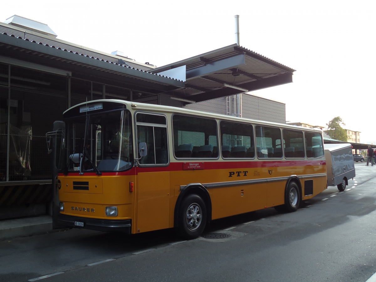 (141'978) - Schmid, Th�rishaus - BE 26'206 - Saurer/T�scher (ex P 24'244) am 21. Oktober 2012 in Flamatt, Bernstrasse