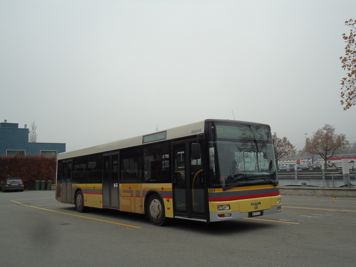 (142'219) - STI Thun - Nr. 101/BE 577'101 - MAN am 19. November 2012 bei der Schiffl�ndte Thun