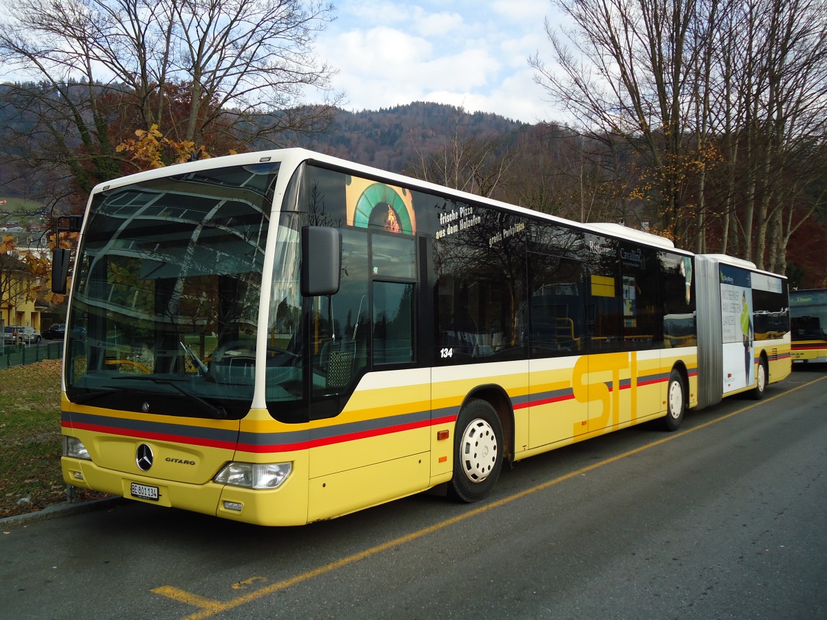 (142'236) - STI Thun - Nr. 134/BE 801'134 - Mercedes am 22. November 2012 bei der Schiffl�ndte Thun