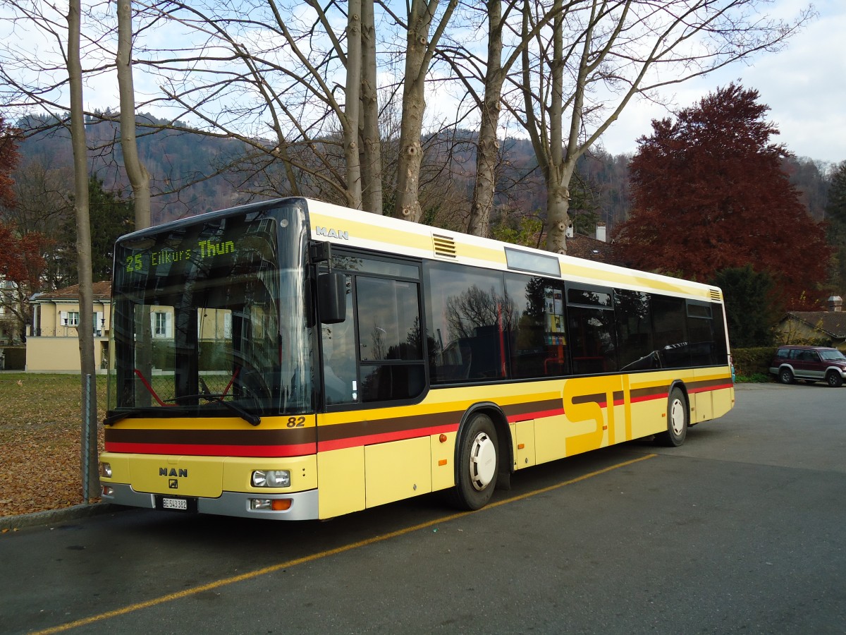 (142'237) - STI Thun - Nr. 82/BE 543'382 - MAN am 22. November 2012 bei der Schiffl�ndte Thun