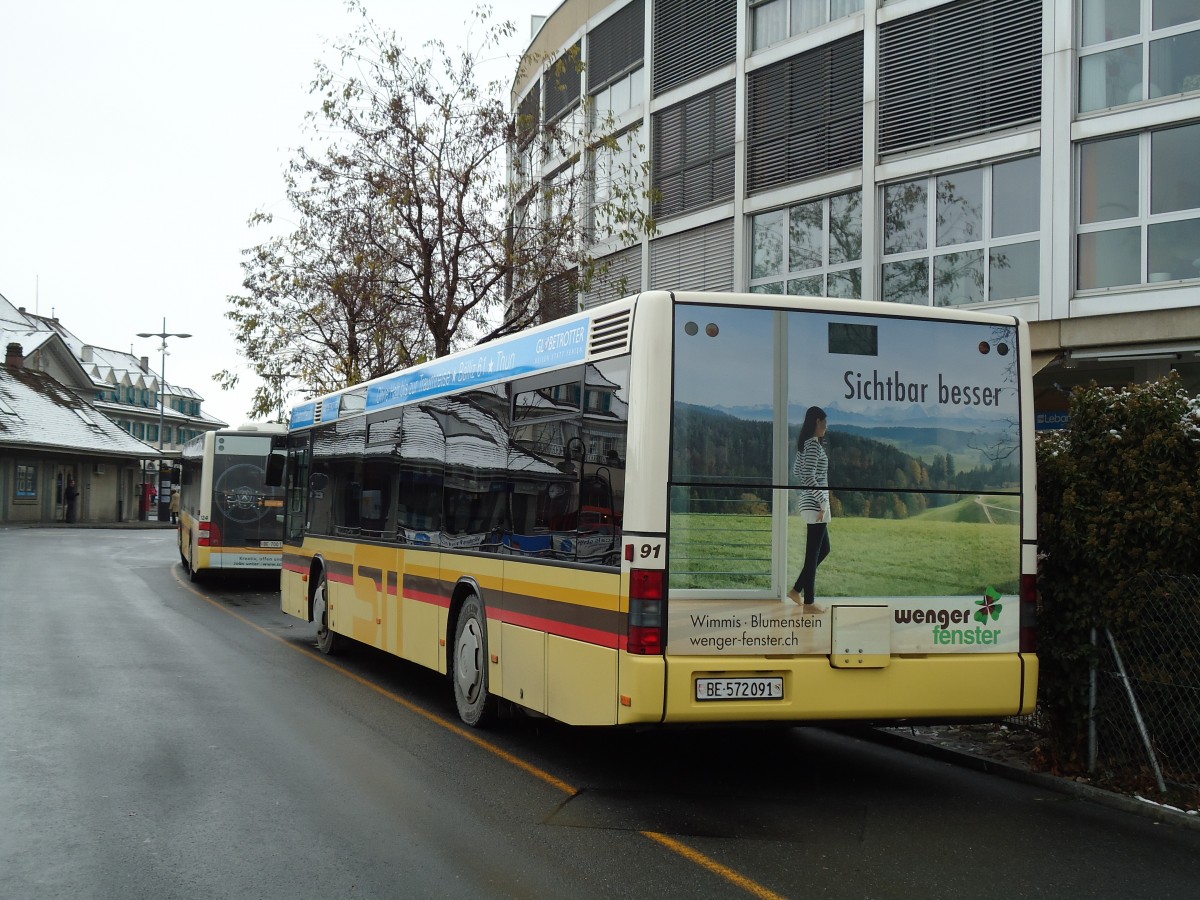 (142'288) - STI Thun - Nr. 91/BE 572'091 - MAN am 30. November 2012 bei der Schiffl�ndte Thun