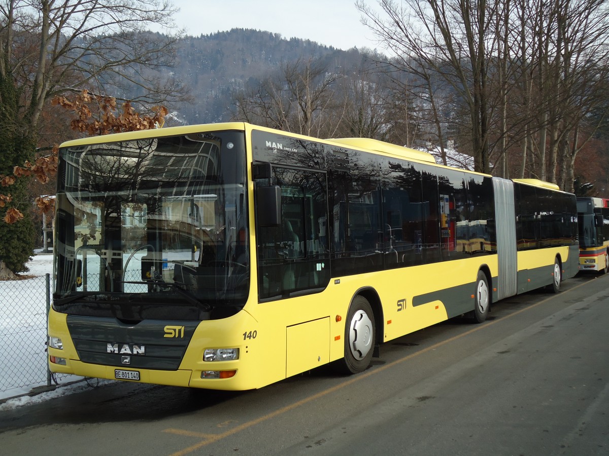 (142'507) - STI Thun - Nr. 140/BE 801'140 - MAN am 14. Dezember 2012 bei der Schiffl�ndte Thun